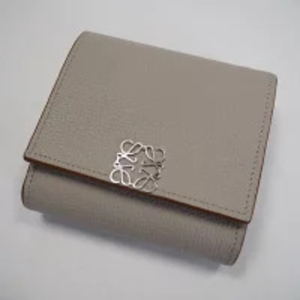 Loewe Anagram Compact Flap Wallet Leather Beige